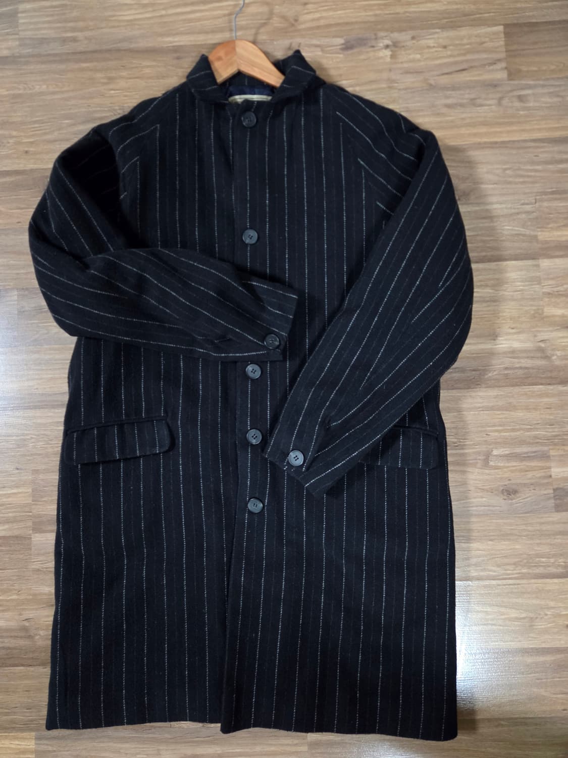 빈티지 스트라이프 코트 블랙 M 상품이미지1