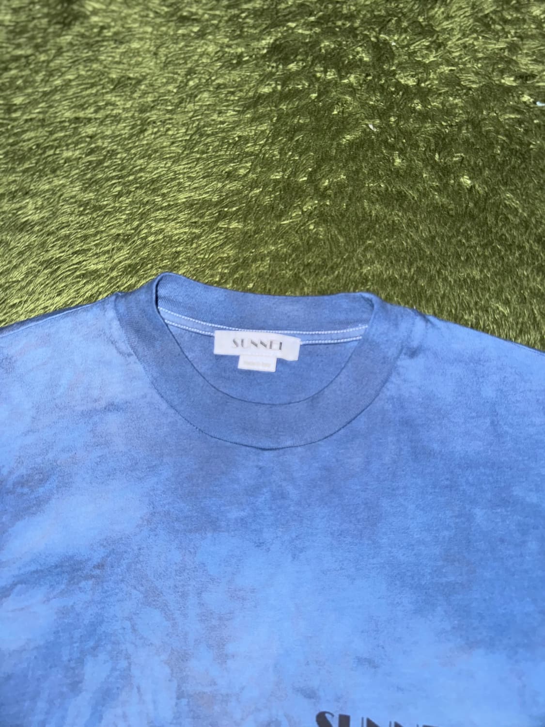 [M] SUNNEI 써네이 핸드 다잉 로고 프린트 롱슬리브 인디고 상품이미지3