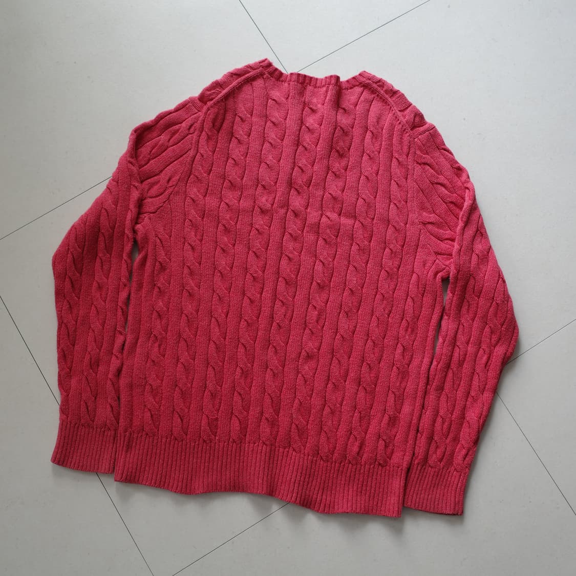 폴로 랄프로렌 QR인증 꽈배기 니트 핑크 (L) 상품이미지7