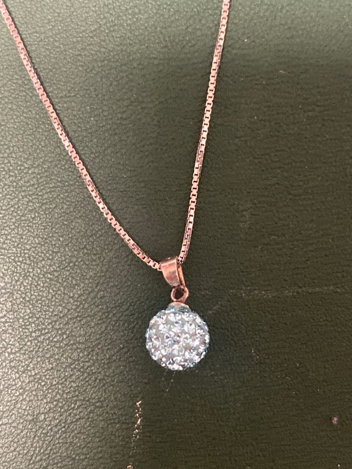 925로즈골드 큐빅 볼 목걸이 상품이미지2