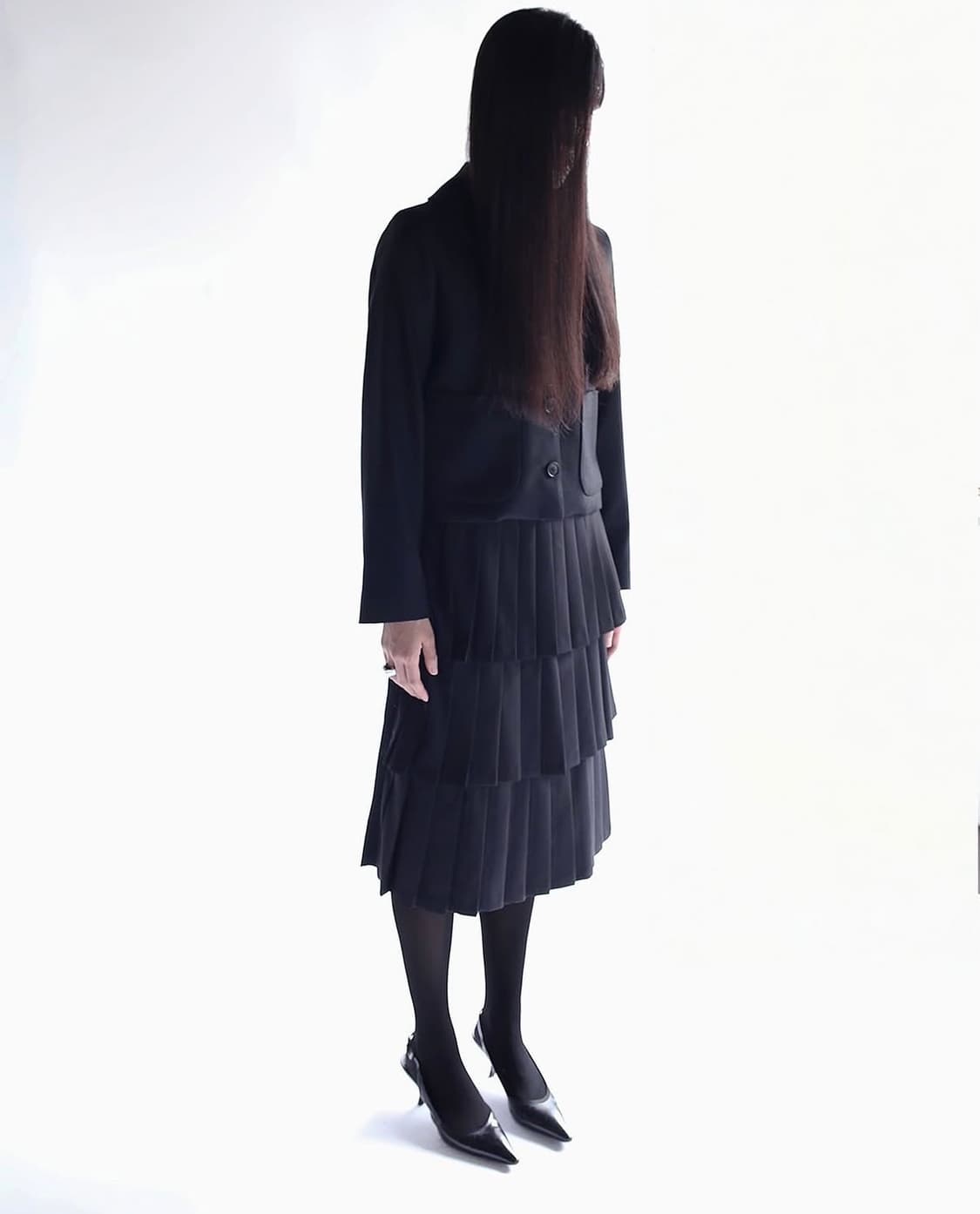 언노운블루 OG 플리츠 스커트 [블랙] 상품이미지4