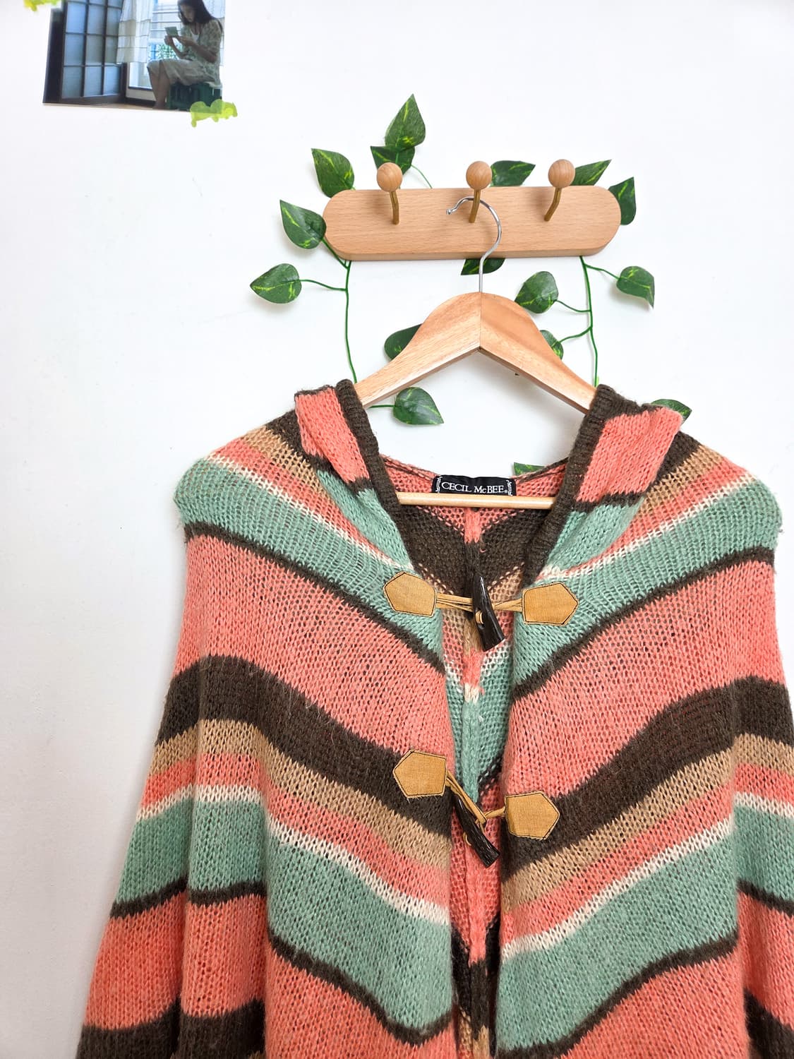 Cecil mcbee 무지개떡 케이프 가디건 상품이미지2