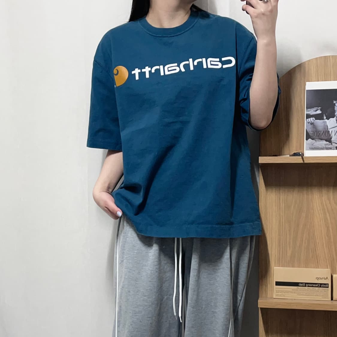 [정품] 칼하트 청록 빅로고 반팔티 [ 오리지널L ] 상품이미지1