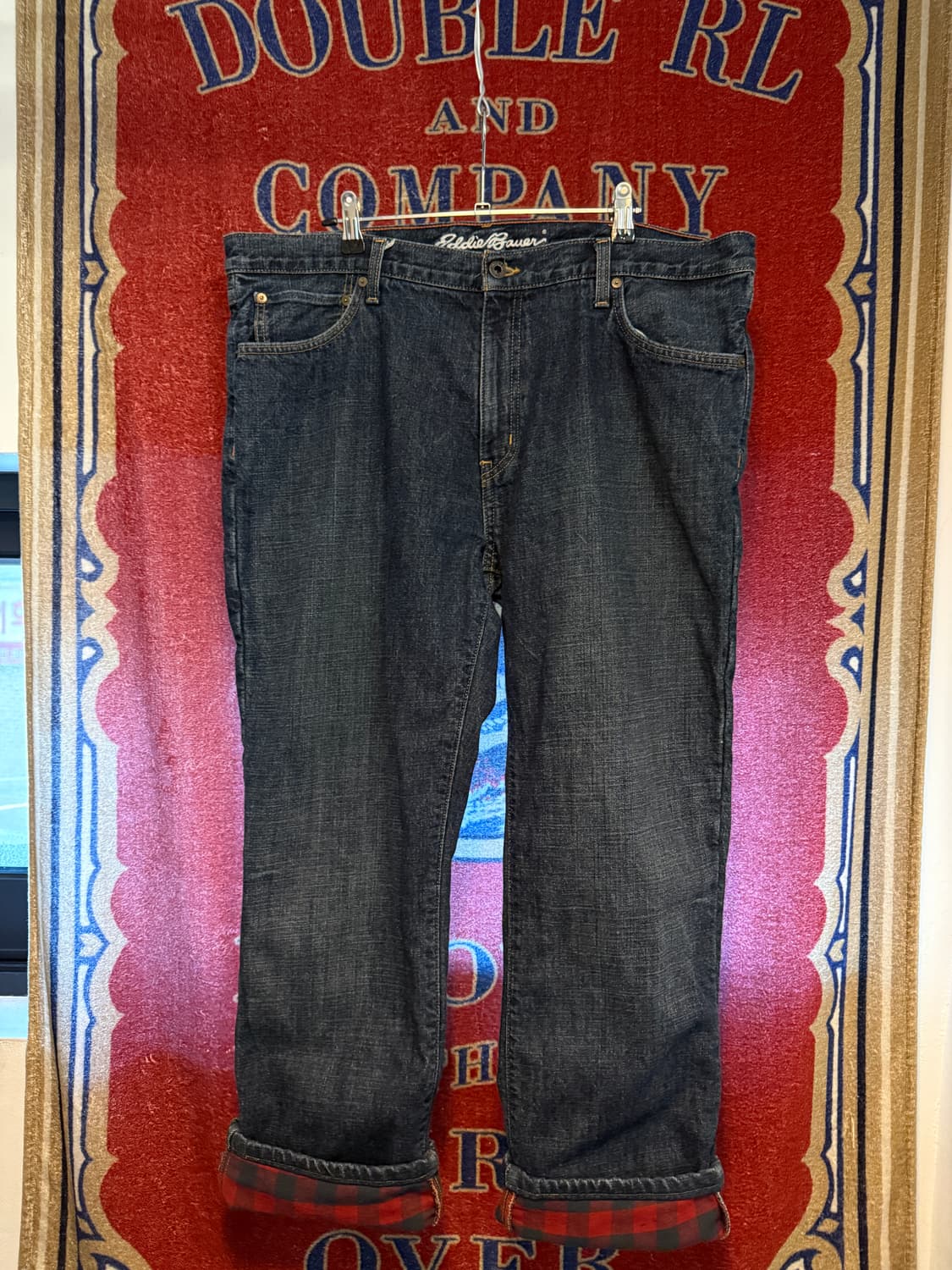 Eddie Bauer 체크 라이닝 데님 팬츠 38 상품이미지2