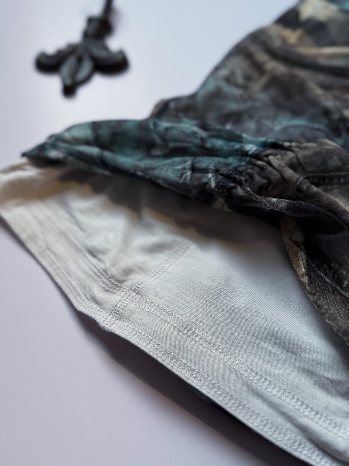 Denim Pattern Shirred Blouse 0265 상품이미지7