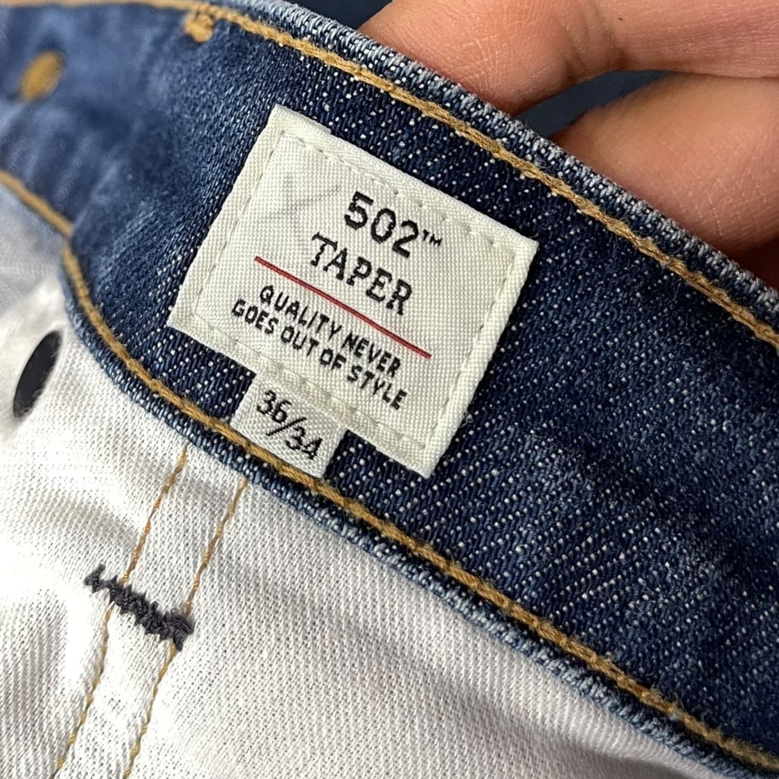 리바이스 502 재팬 메이드 블루탭 셀비지 데님팬츠 상품이미지7