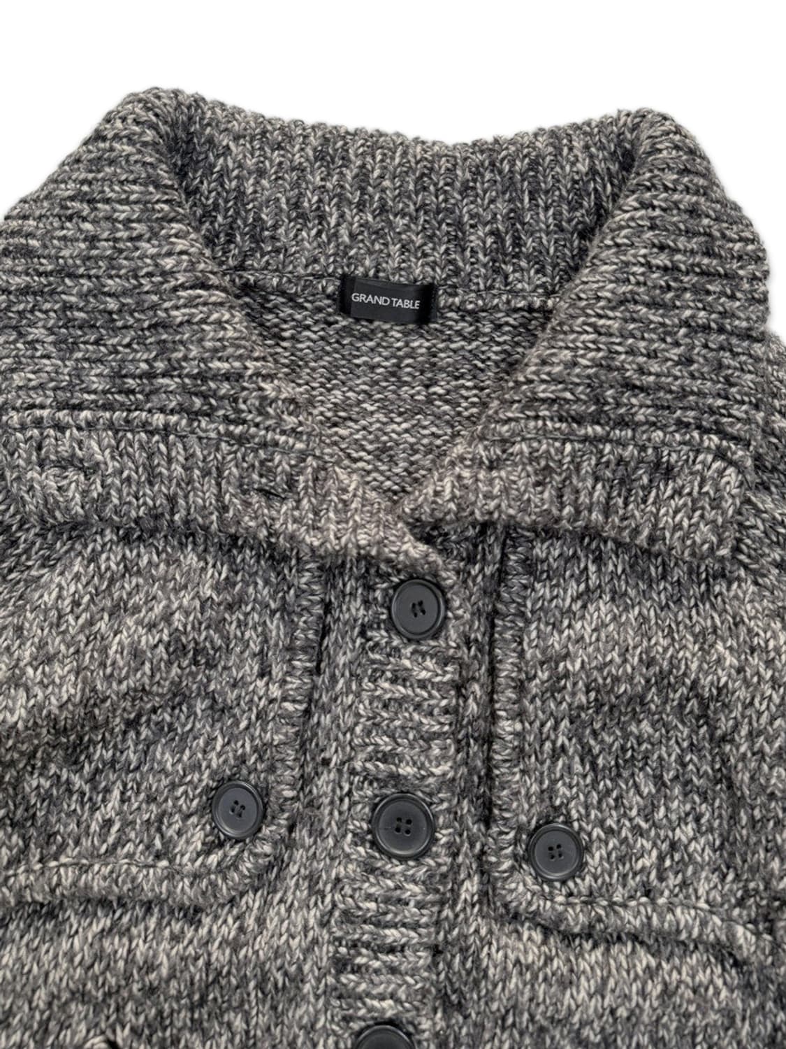 빈티지 GRAND TABLE 다크 그레이 니트 모리 싱글 케이프 상품이미지3