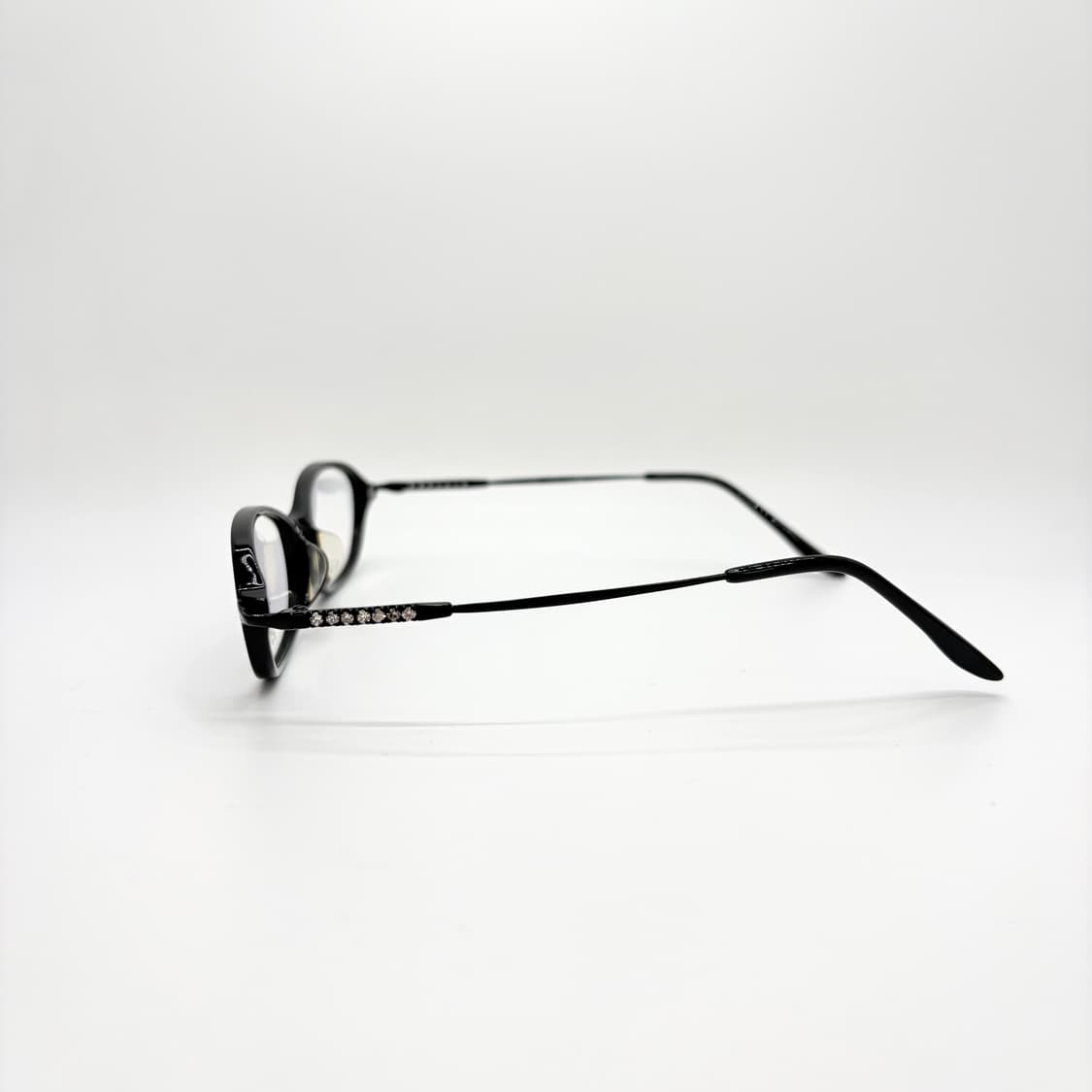 Luna 블랙 큐빅 빈티지 안경 상품이미지4