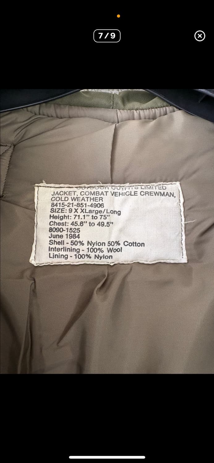 90s 캐나다군 빈티지 탱커 자켓(XL) 상품이미지7