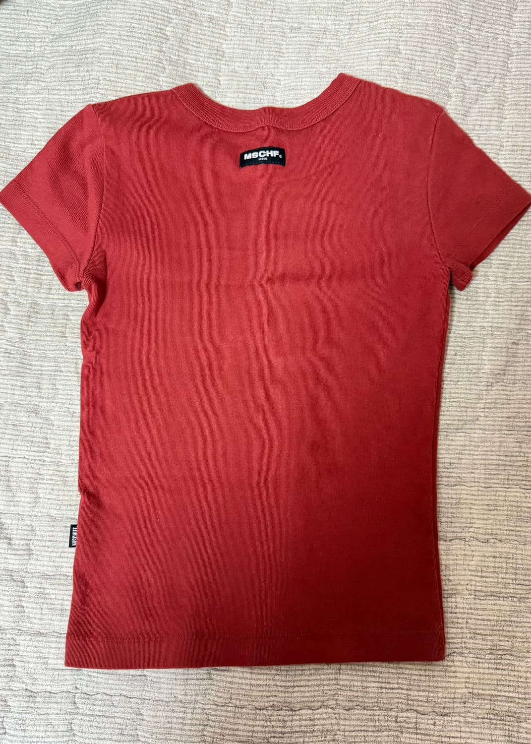 미스치프 핏티드 베이직 반팔 (레드) 상품이미지3
