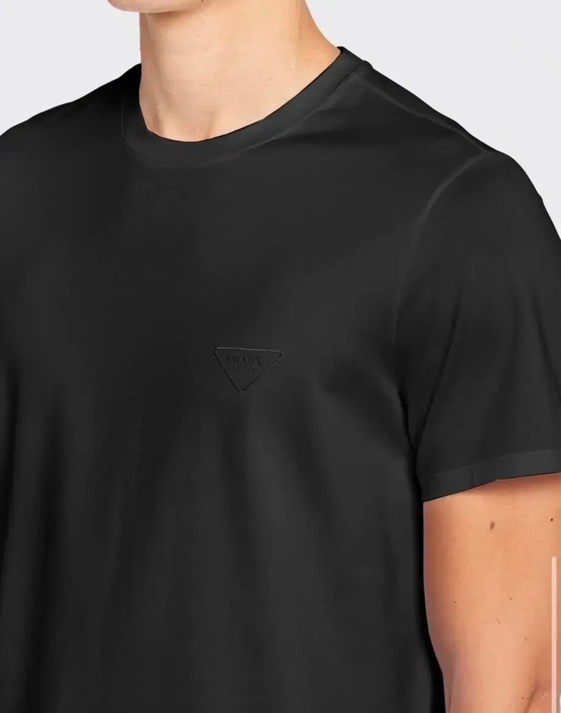 [미개봉 새상품] 프라다 패치 실켓 반팔티셔츠 블랙 L 상품이미지3