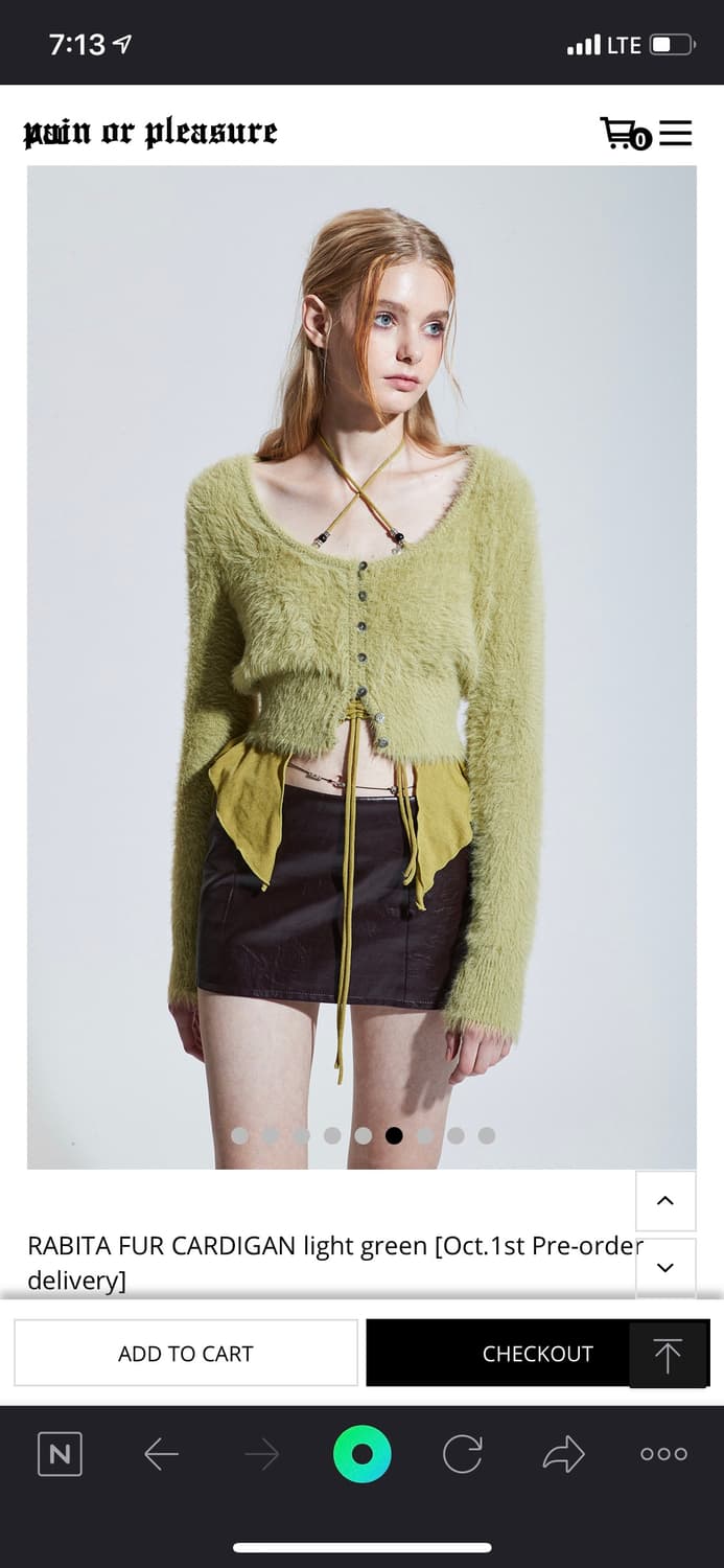 페인오어플레져 라비타 퍼가디건 핑크 상품이미지2