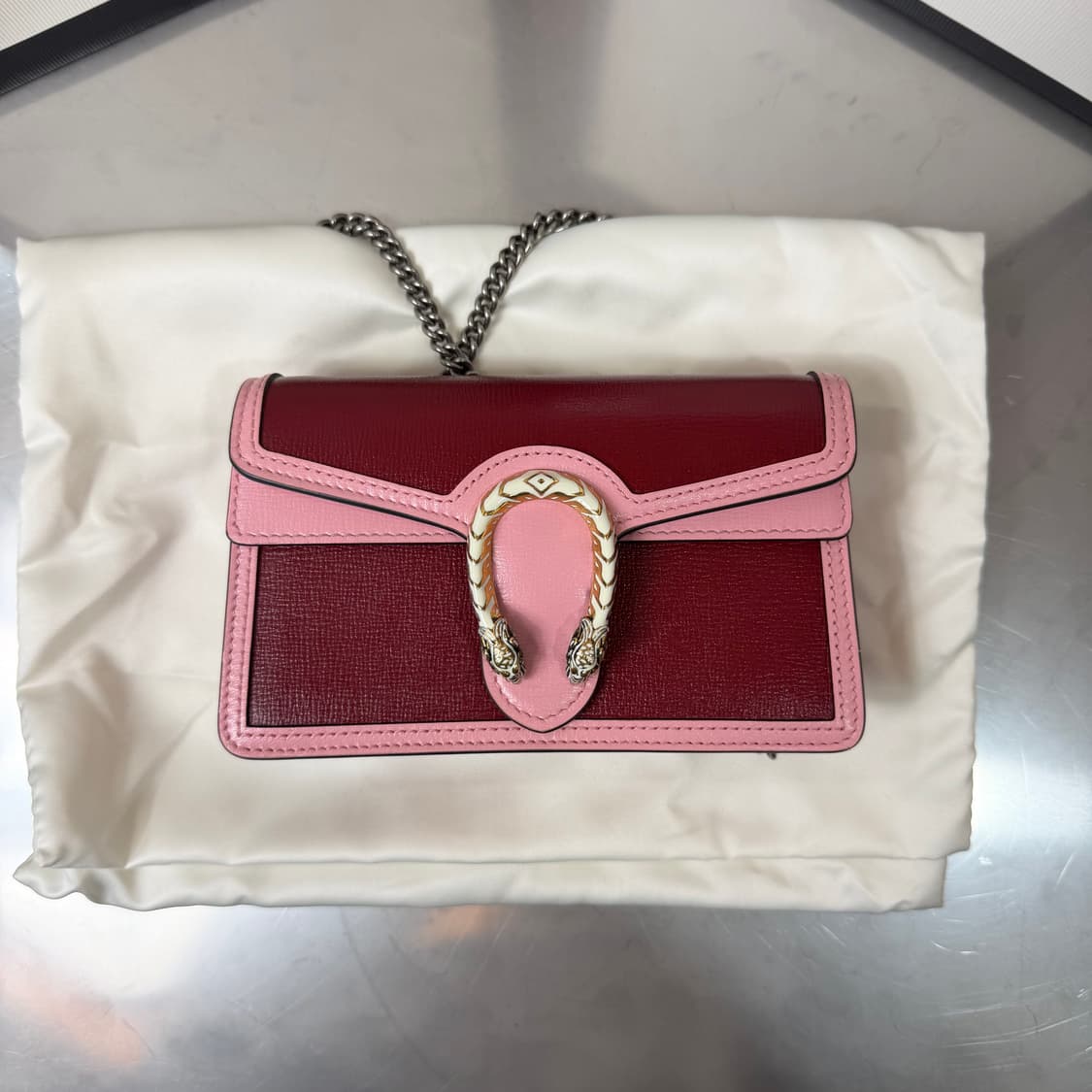 [리오브] 구찌 디오니서스 투 톤 슈퍼 미니 체인 크로스백 상품이미지2