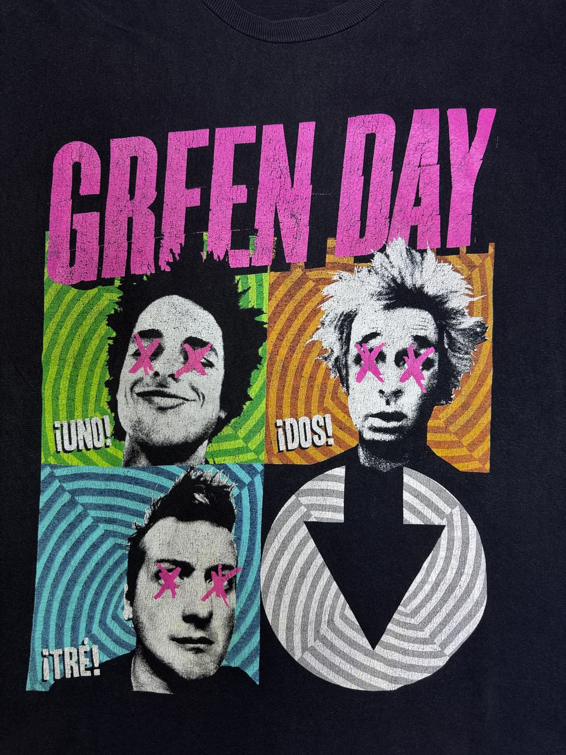 빈티지 그린데이 GREENDAY iUNO iDOS iTRE 그래픽 티셔츠 상품이미지2