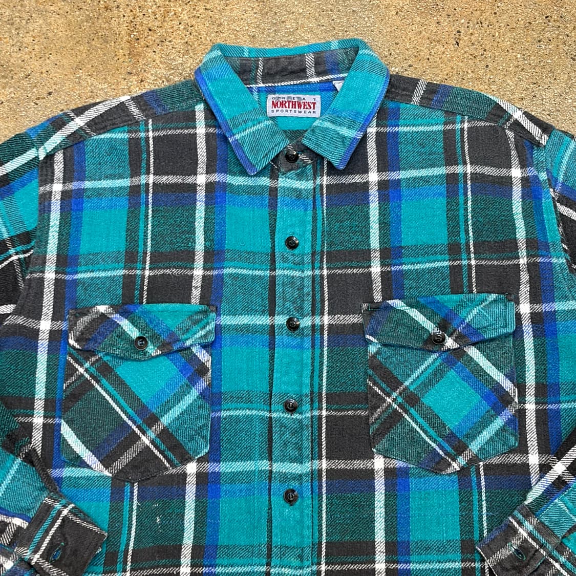 90s 미국 빈티지 노스웨스트 겨울 헤비코튼 체크셔츠 상품이미지3