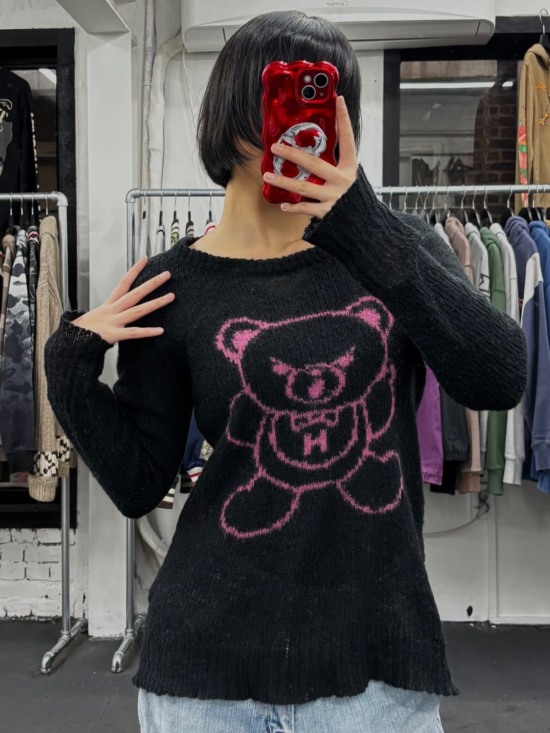 히스테릭 글래머 퍽베어 니트 상품이미지4