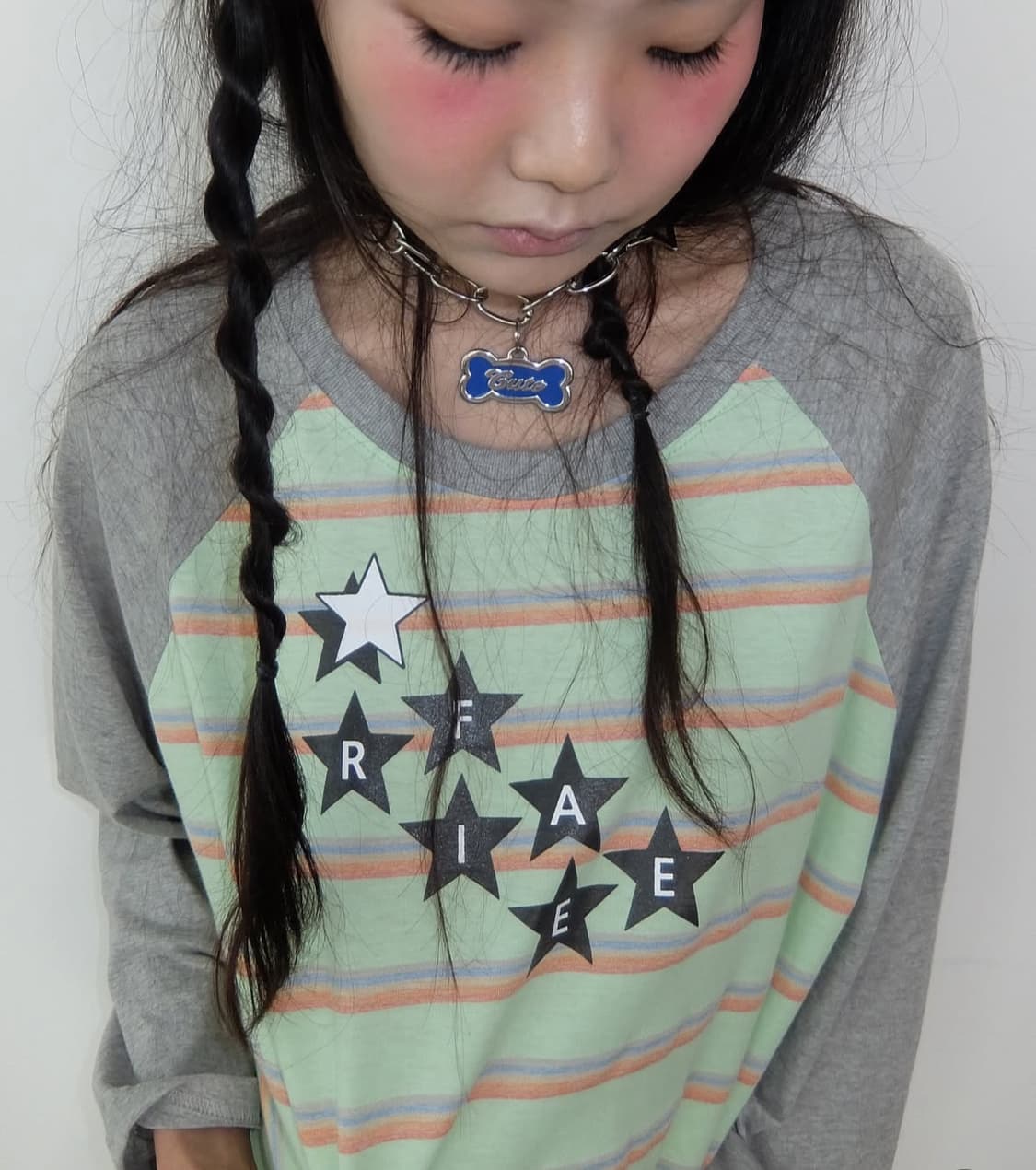 샵페어리 롱슬리브 rainbow raglan t-shirt (mint) 상품이미지1