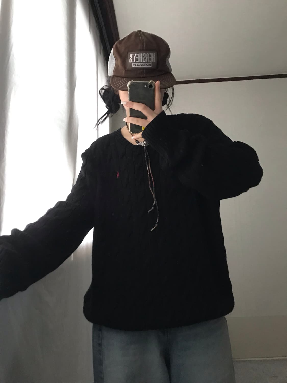 폴로 블랙 케이블 니트 상품이미지4