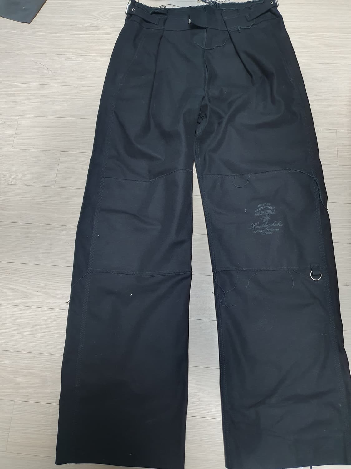 라프시몬스 19AW 패널링 팬츠 블랙44 상품이미지2