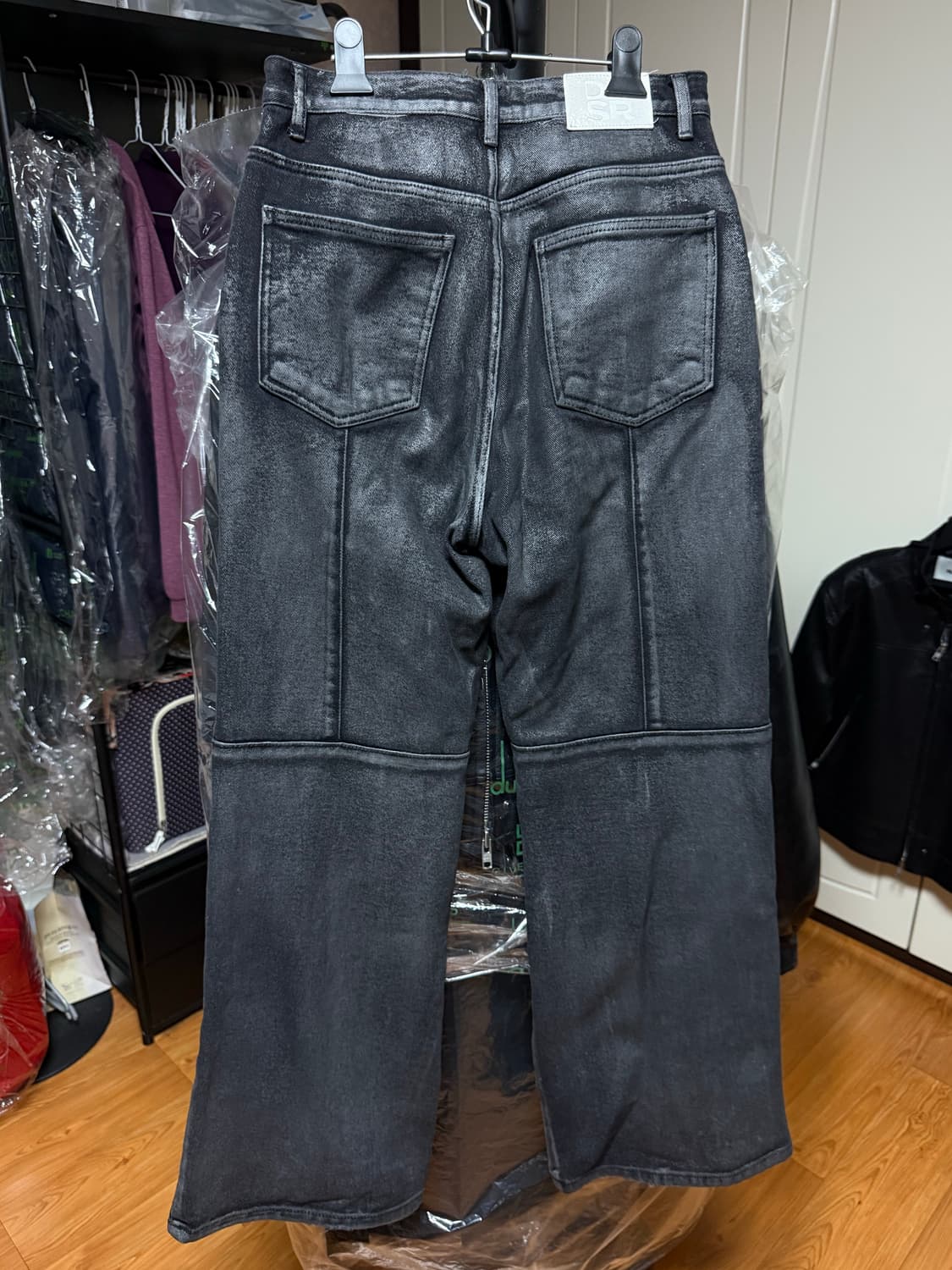 디앤에스알 - 바이커 코팅 데님 팬츠 (블랙/M) 상품이미지2