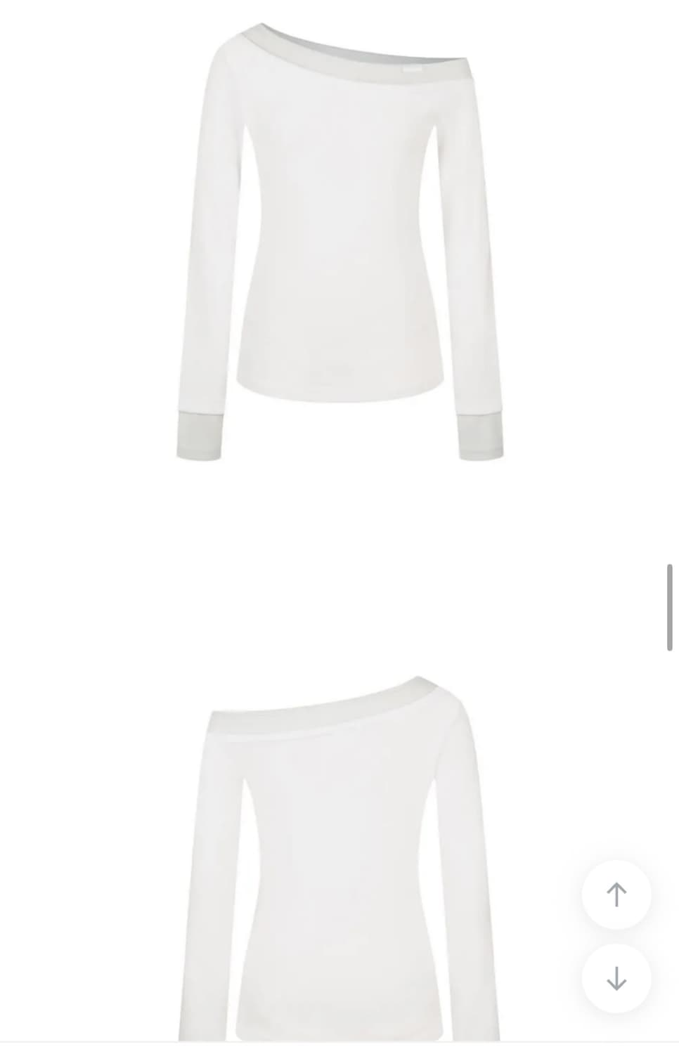 레터프롬문 레터즈 레이어드 원숄더 티셔츠 화이트 상품이미지3