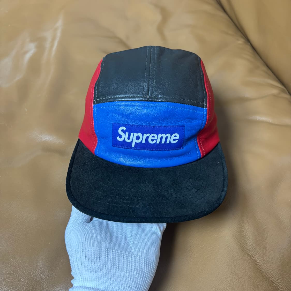 슈프림 캠프캡 모자 박스로고 레더 멀티 컬러 상품이미지2