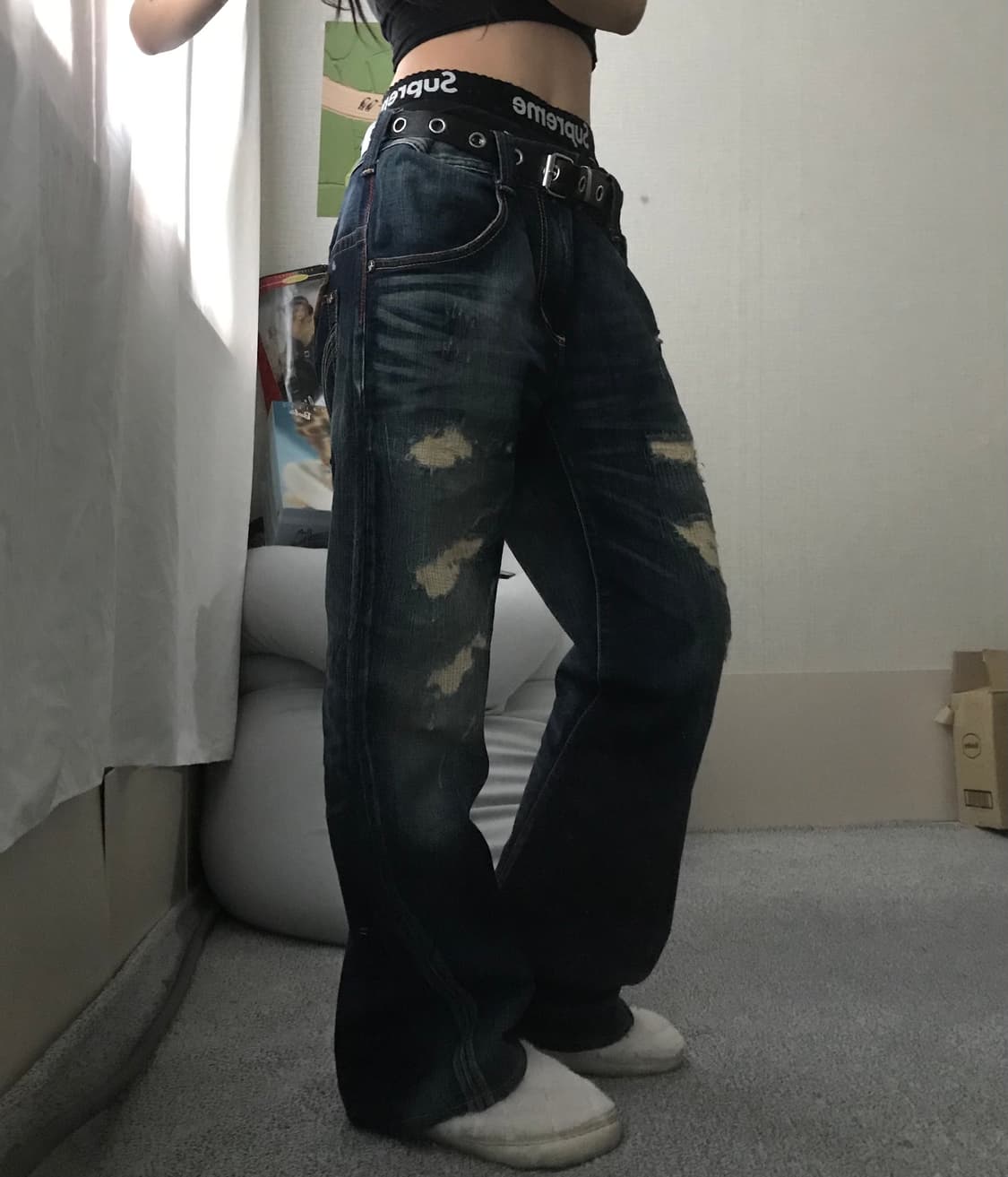 에드윈 데미지디테일 데님팬츠 상품이미지2