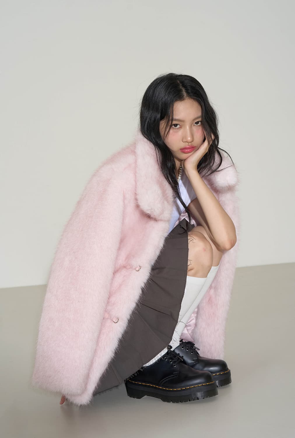 (새상품) 일리고 시어링 퍼 자켓 핑크 상품이미지2