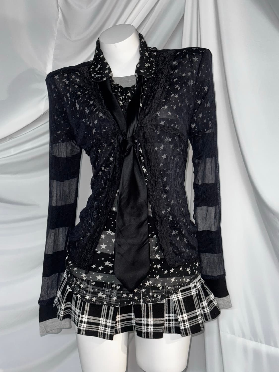 무채색 쇼콜라깔 스트라이프 데일리 키치 공겜여주 코디세트 상품이미지8