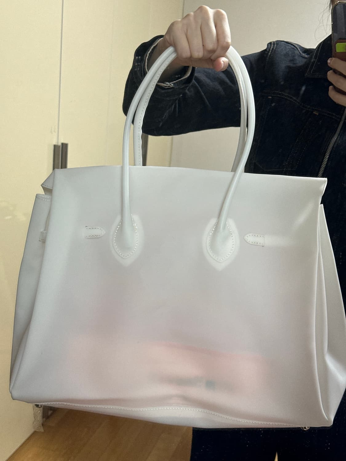 (국내 무료 배송) 라지 화이트 젤리 버킨 상품이미지7