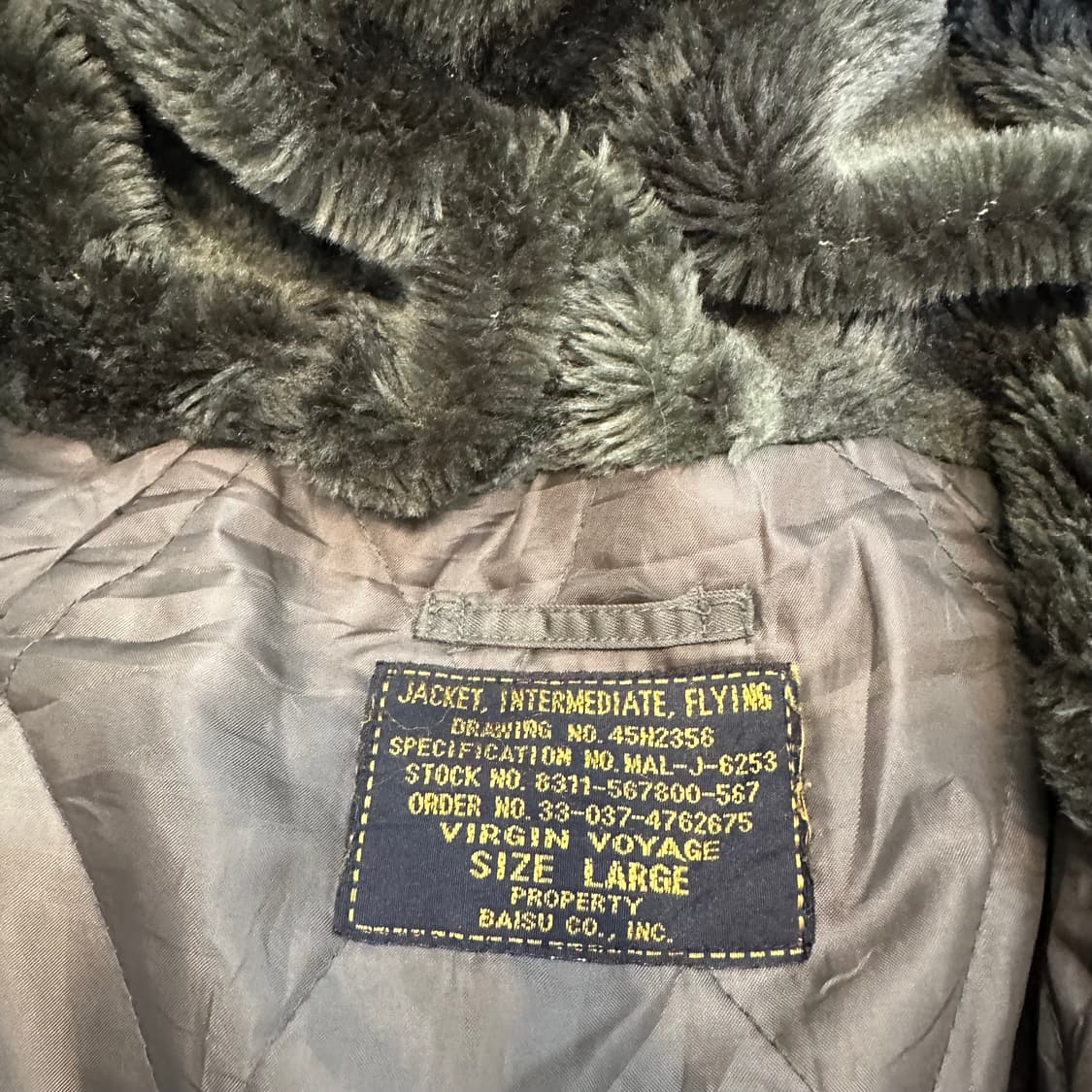 빈티지 Virgin Voyage N-3B 프라잉 자켓L 상품이미지3