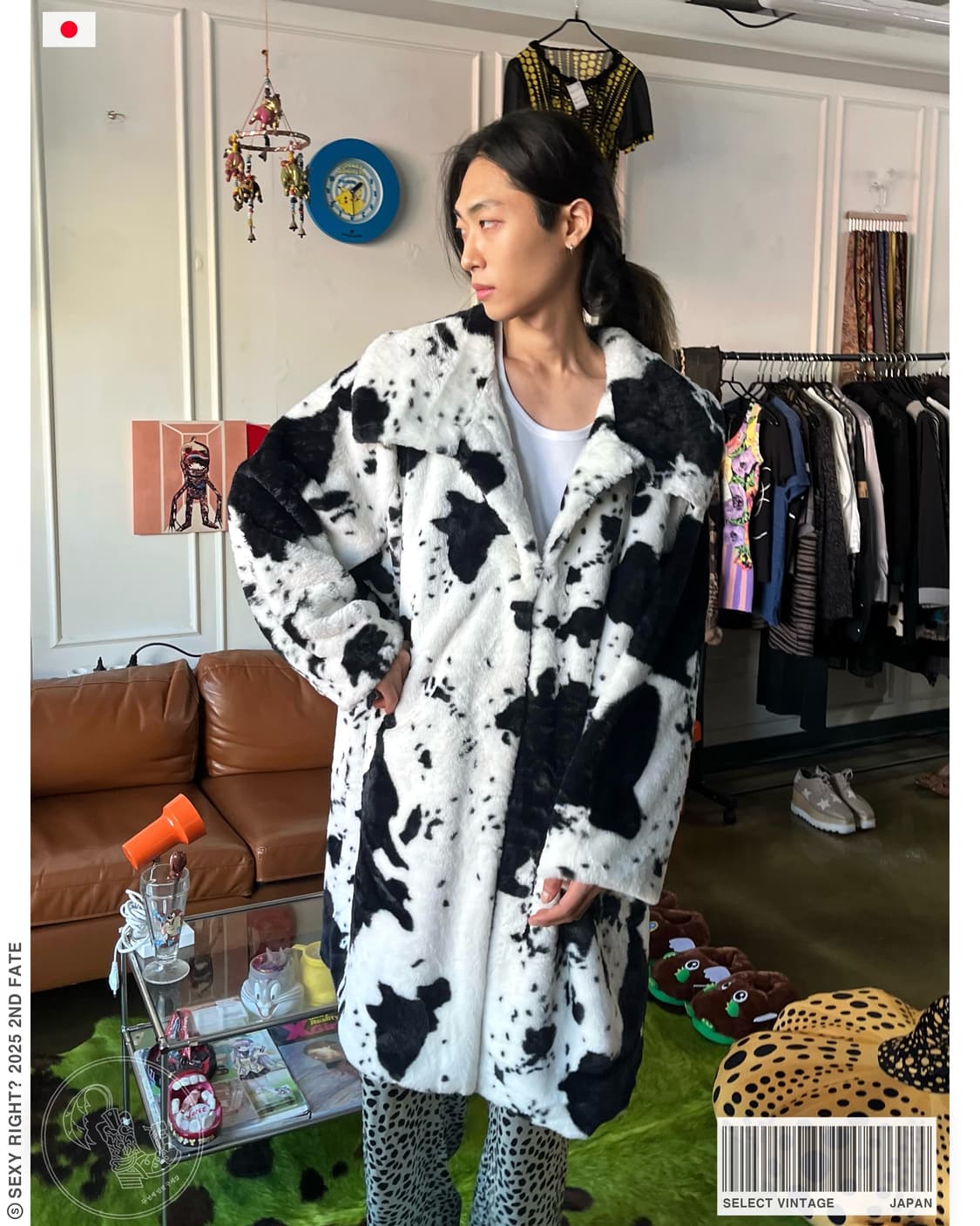 Jpn Vintage Dalmatian Faux Fur Long Coat 상품이미지1