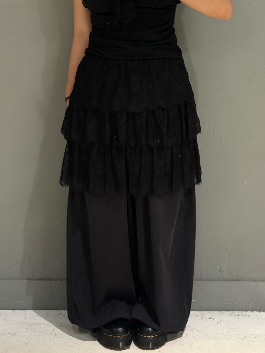 lace pattern can-can skirt  상품이미지1