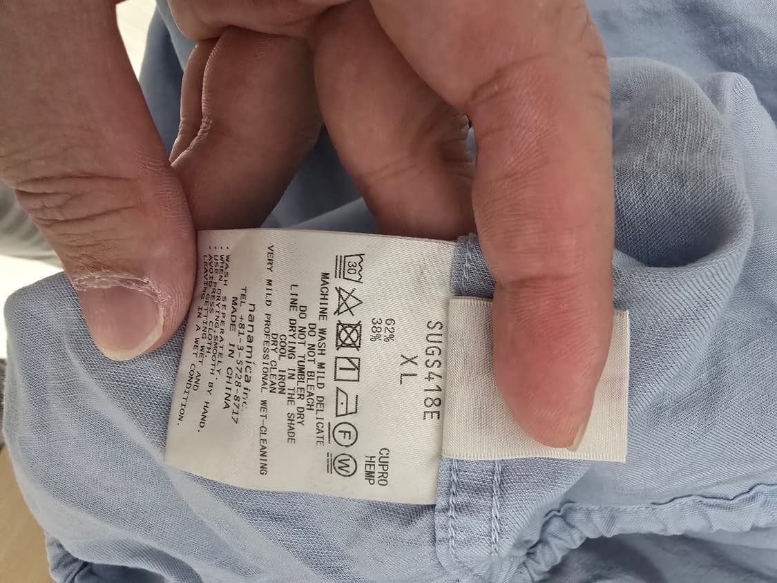 나나미카 Open Collar Cupra Hemp S/S 셔츠- XL 상품이미지10