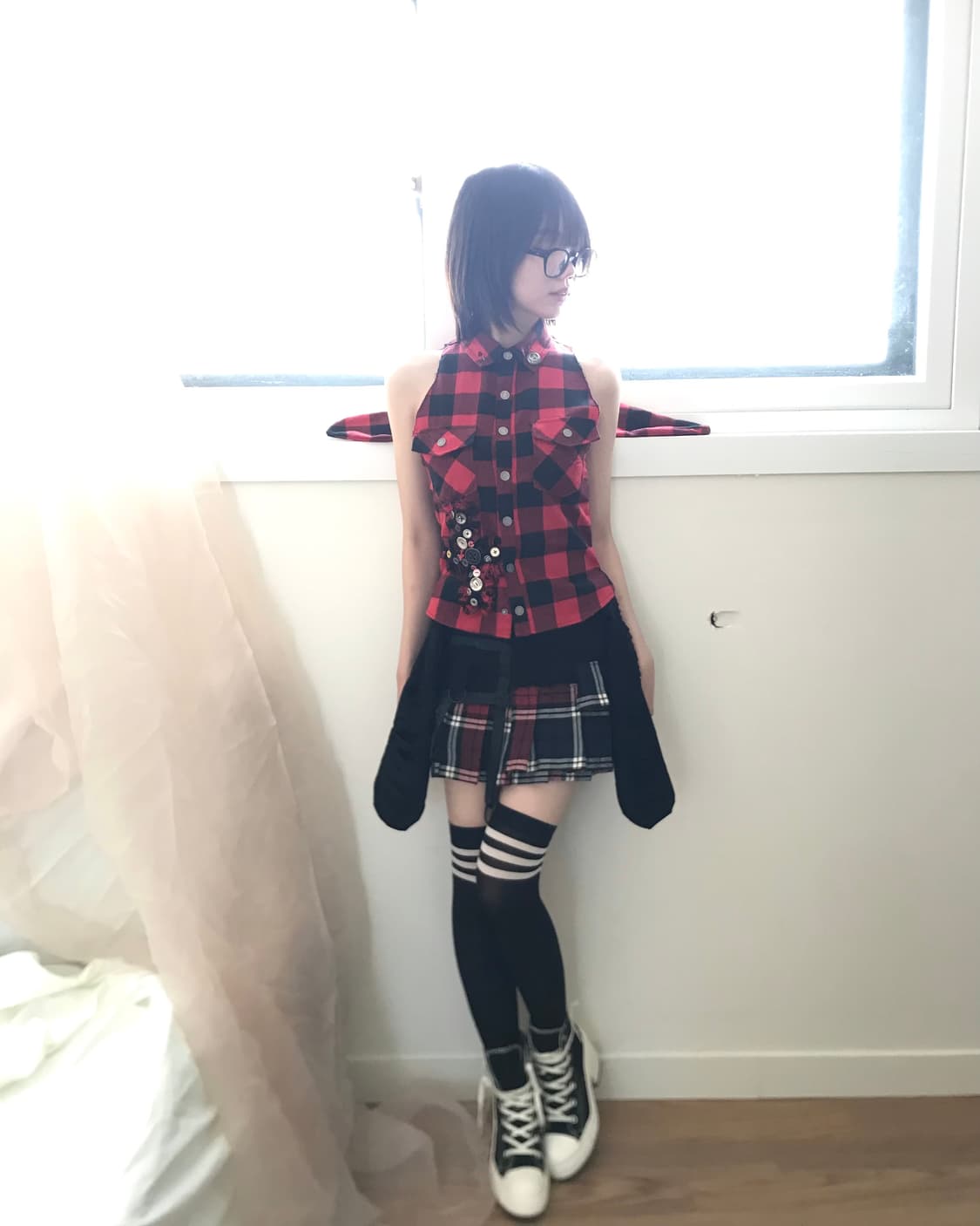 Red school punk B-ear set 🏫🎸 상품이미지8