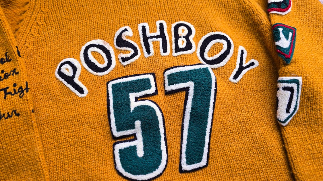 일본 Japan POSHBOY 빈티지 자수 패치 니트 , 프레피 감성 상품이미지2