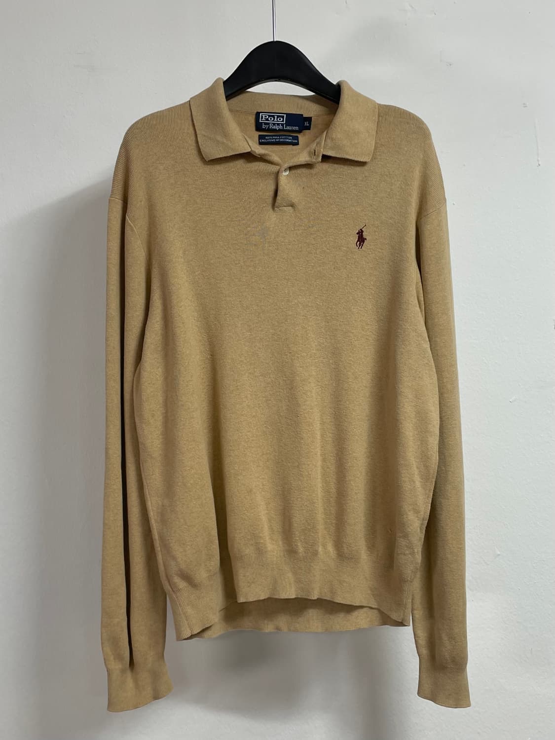 폴로 랄프로렌 코튼 베이지 카라 니트 (on.306)   상품이미지1