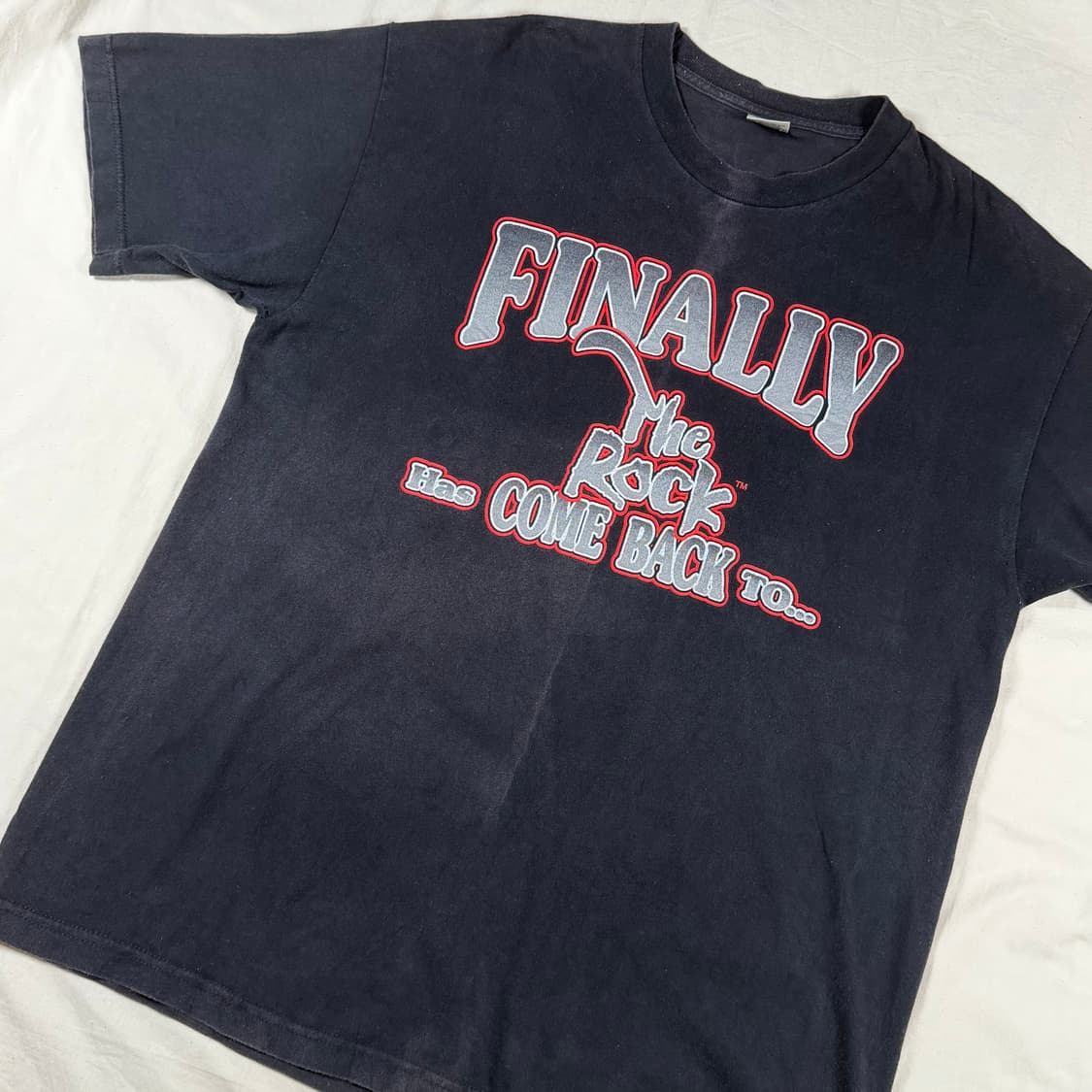 90s WWF WWE 더락 프린팅 반팔 티셔츠 반팔티 상품이미지3