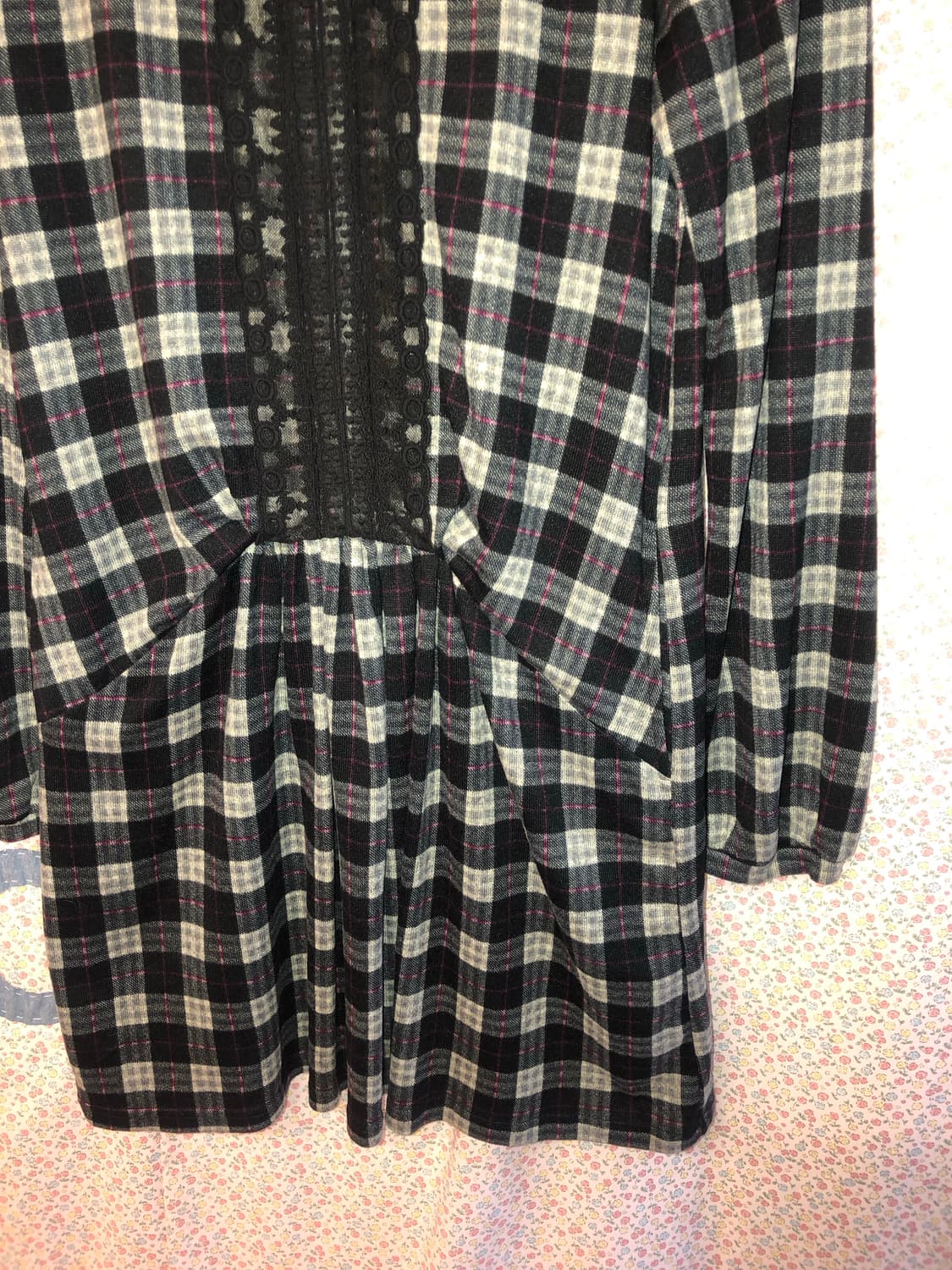 check lace dress 상품이미지3