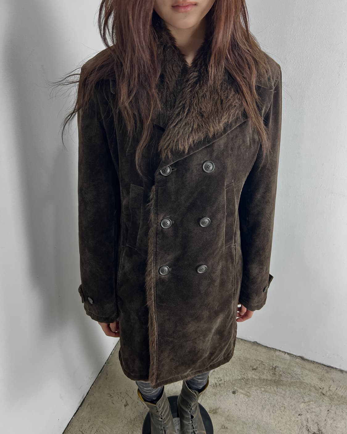 토네이도 마트 (Tornado Mart) 벨루어 퍼 트리밍 코트 상품이미지1