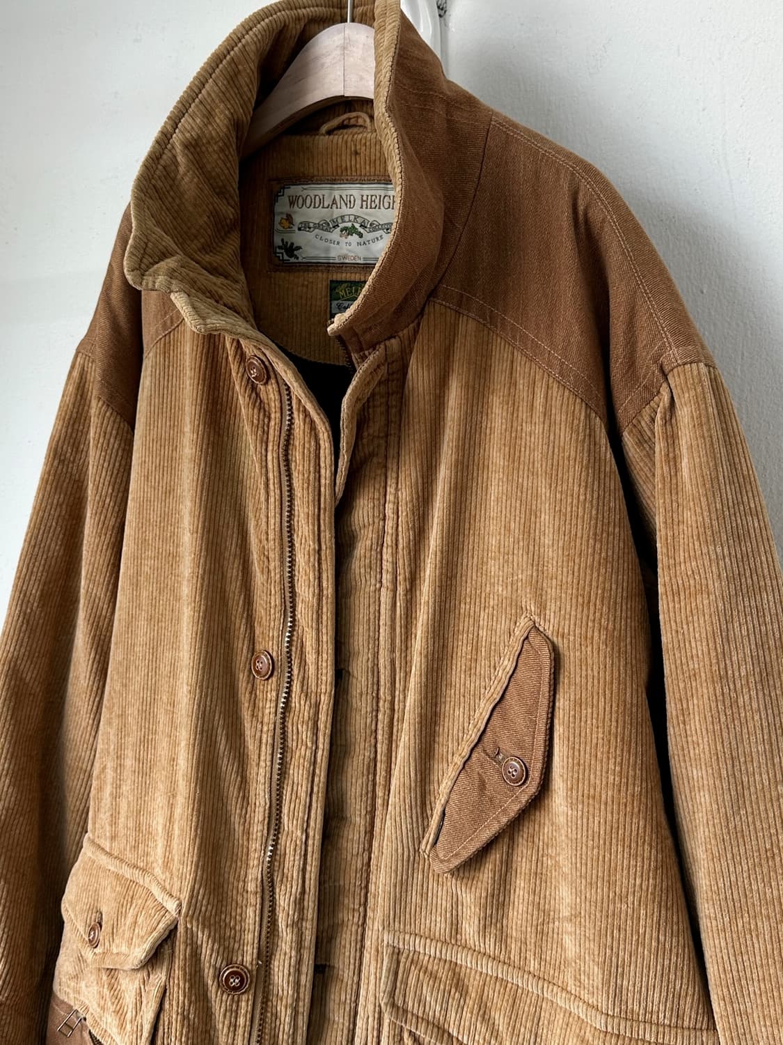 Cord fabric 2way collar utility mid coat 상품이미지1