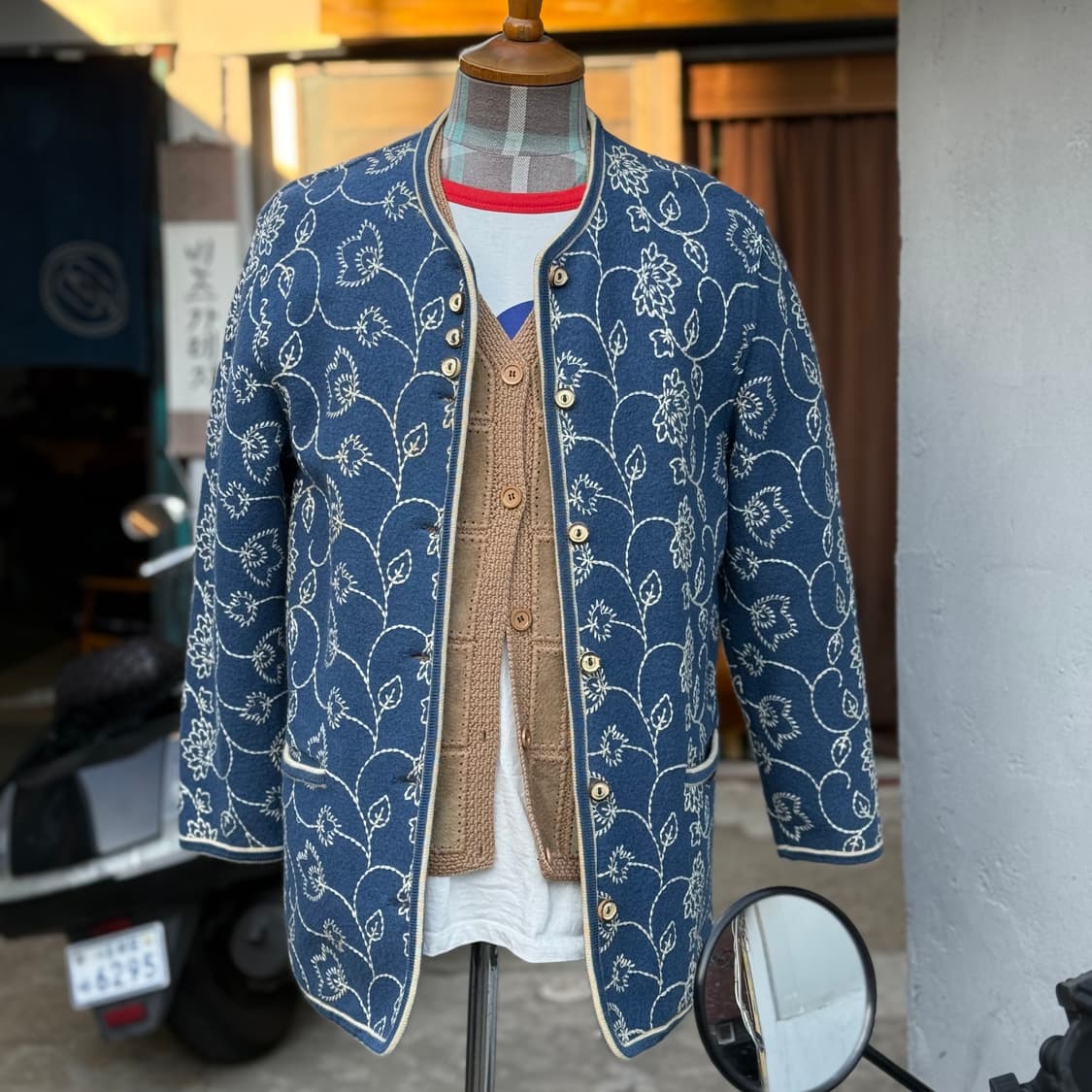 90‘s Geiger  플라워 스티치 울 가디건 36 상품이미지7
