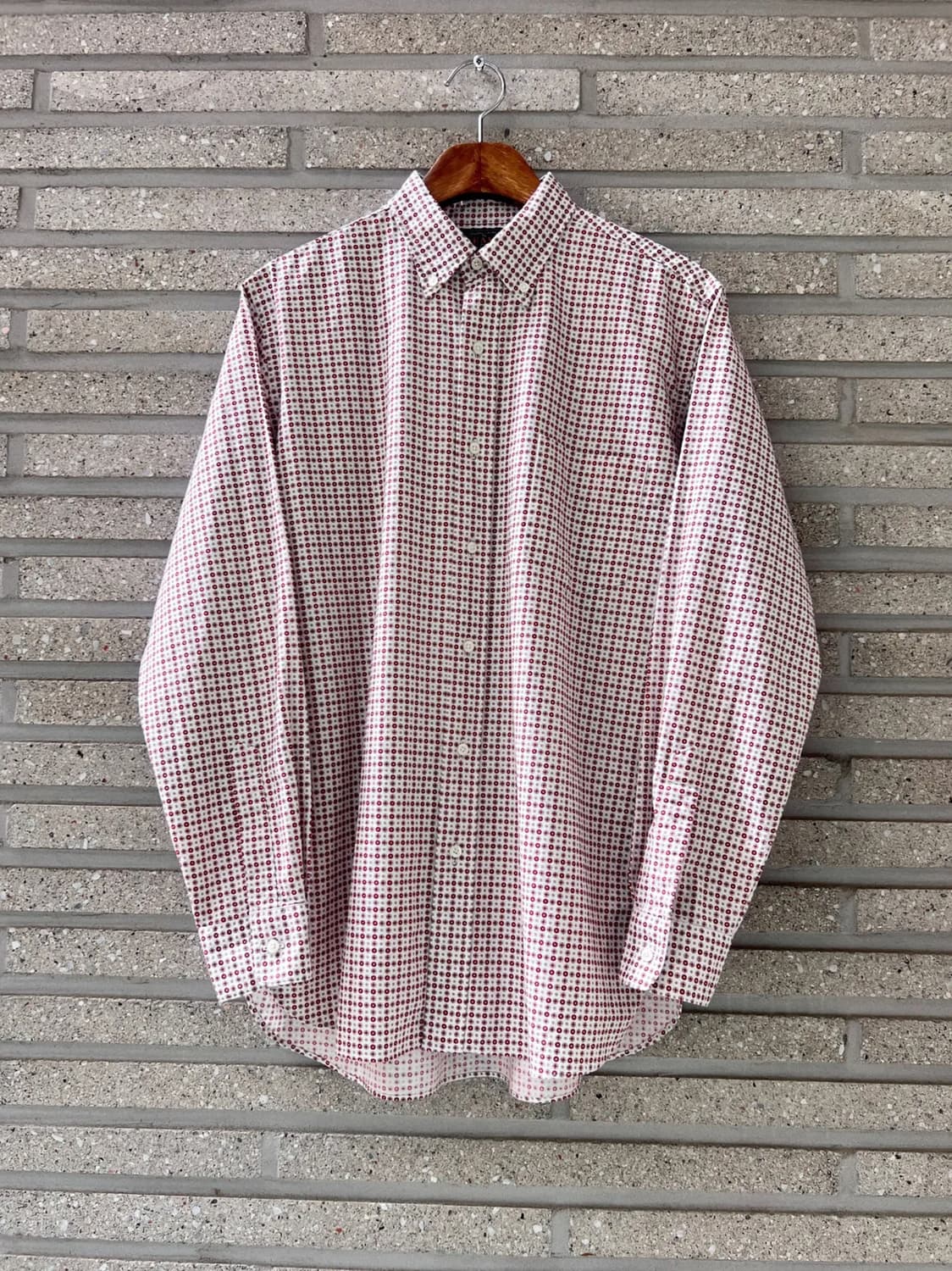 [M]BEAMS PLUS 빔즈 플러스 재팬메이드 레드 도트 패턴 셔츠 상품이미지1