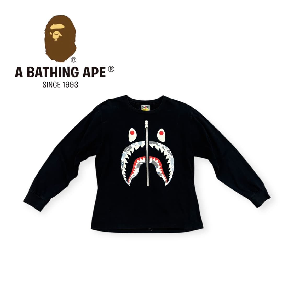 베이프 샤크 프린팅 롱슬리브 상품이미지1