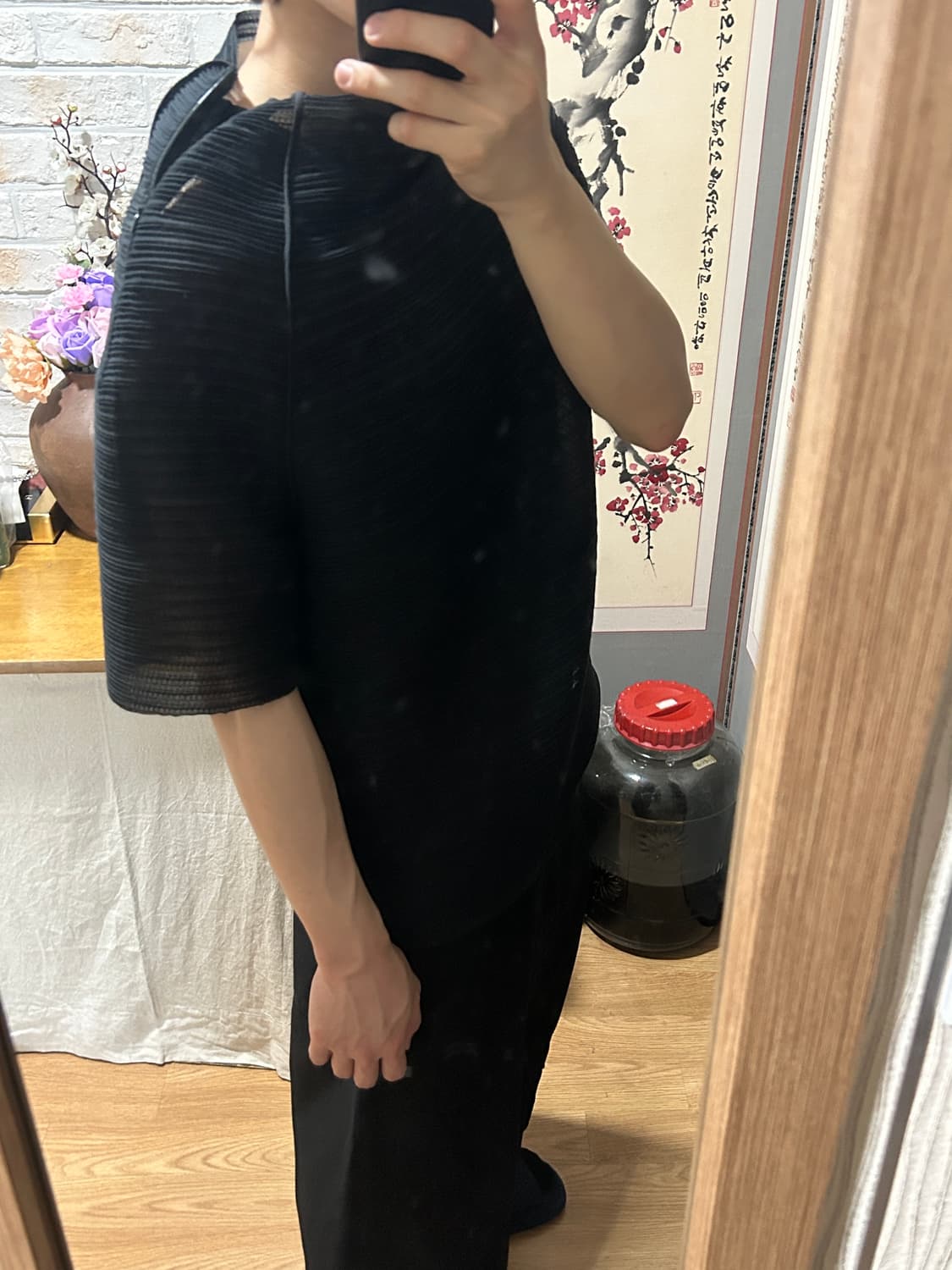 25ss 아모멘토 플리츠 래글런 탑 상품이미지2