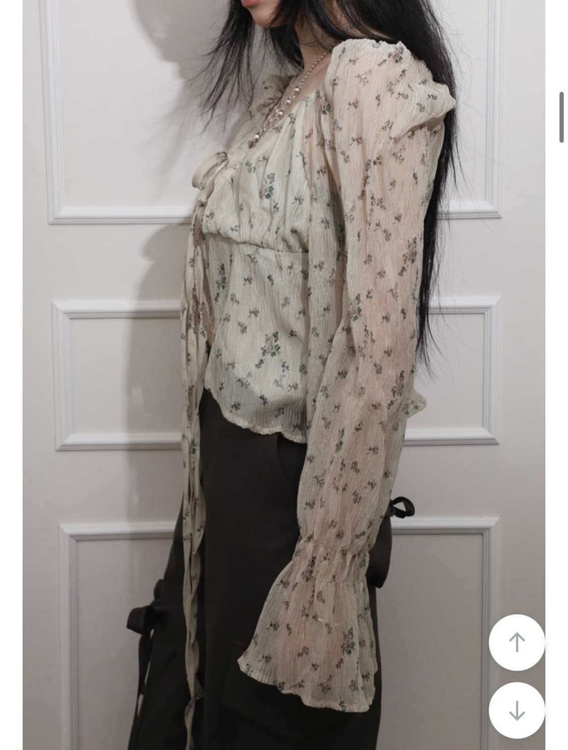 빈티지 링클 쉬폰 블라우스 상품이미지3