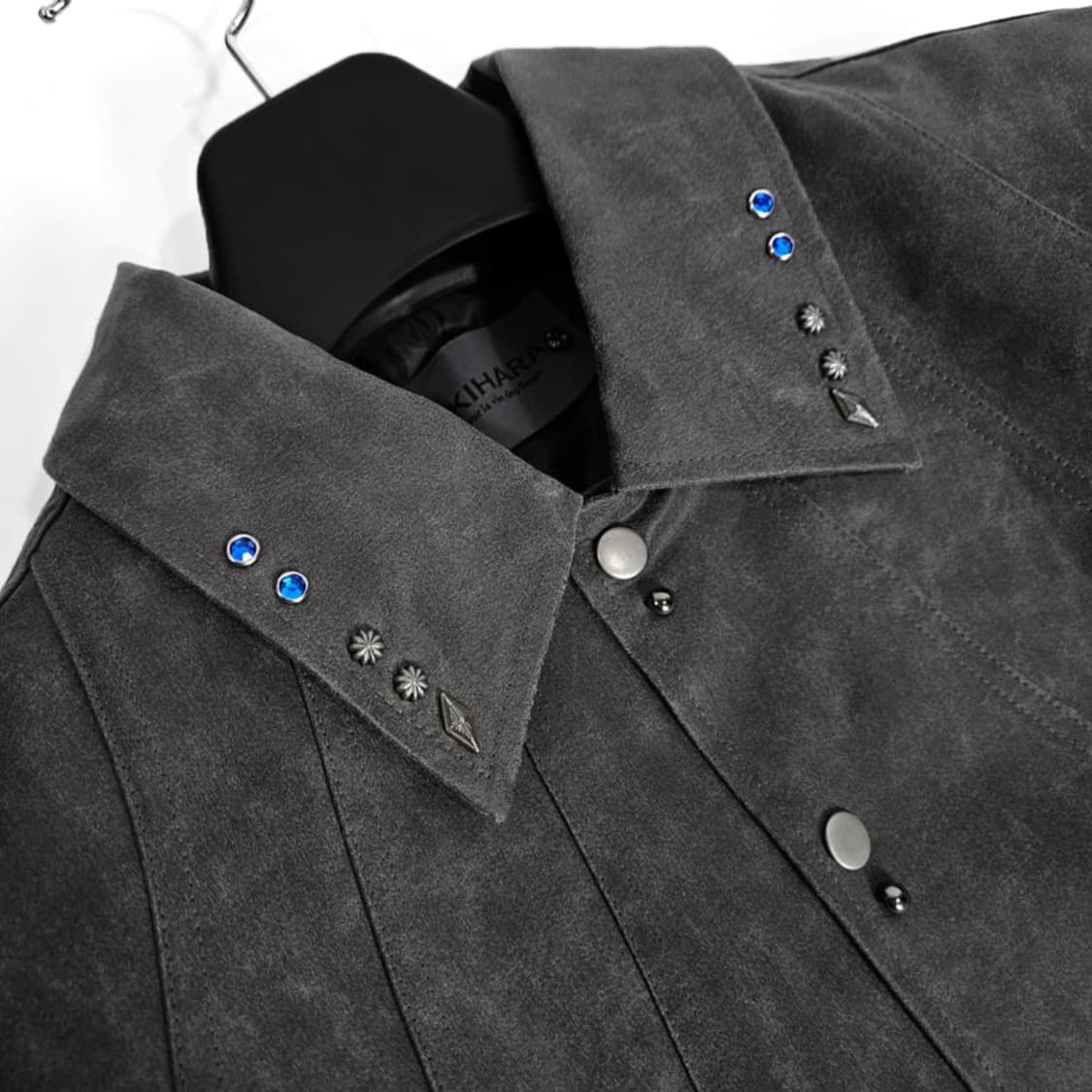 Kayan 블루젬 워시드레더 자켓(gray) 상품이미지1