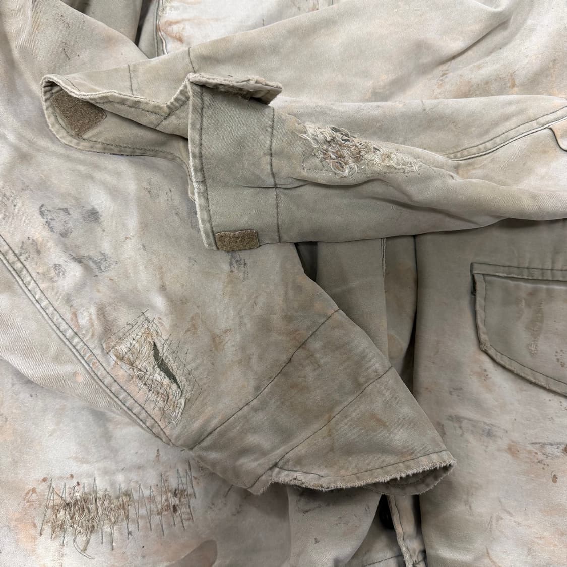 R13 코튼 디스트로이드 밀리터리 빈티지 후드 자켓 상품이미지5