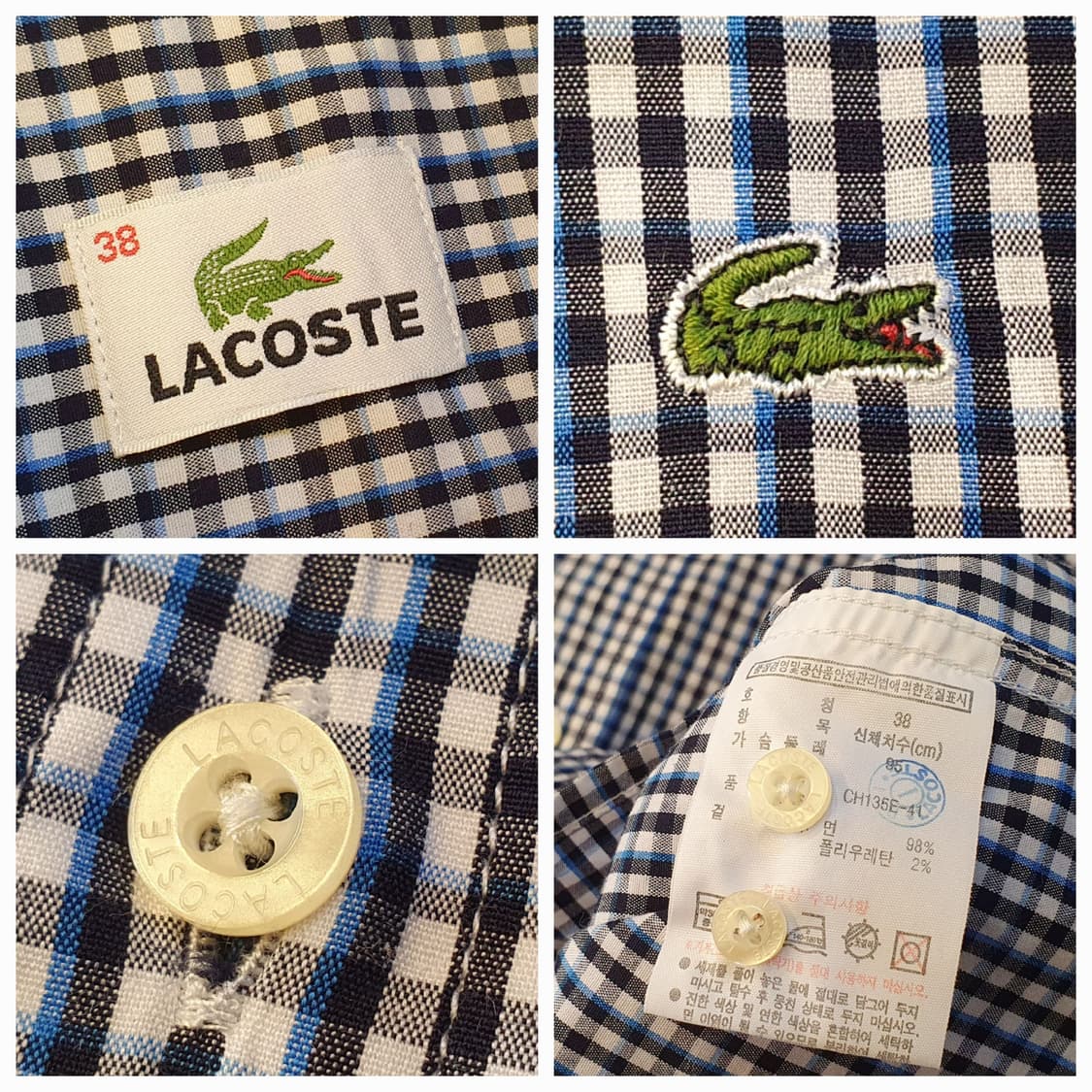 95.라코스테 체크 스판셔츠  상품이미지6
