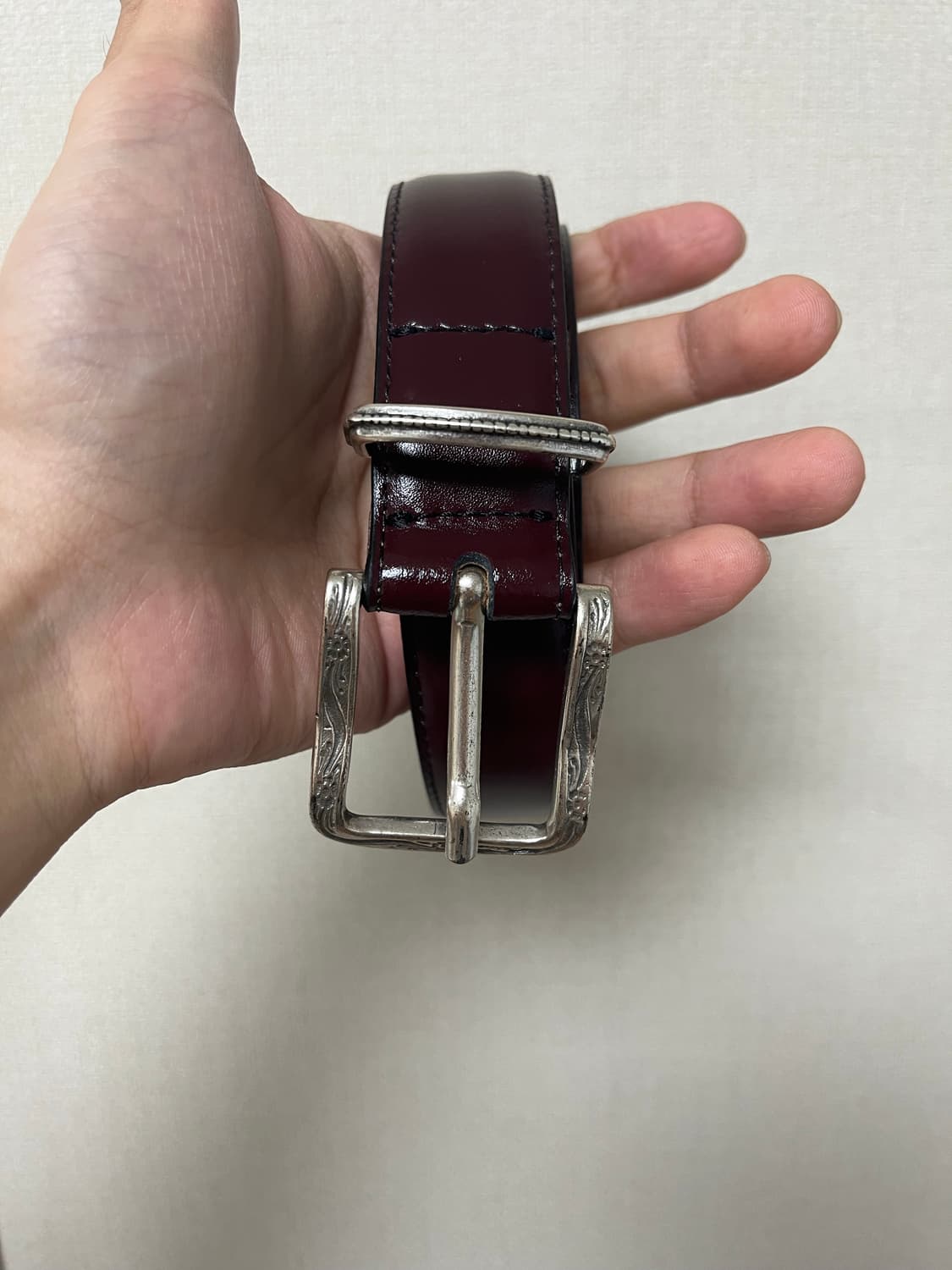 [새제품] 자라 빈티지 웨스턴 버건디 벨트 85 s 상품이미지1